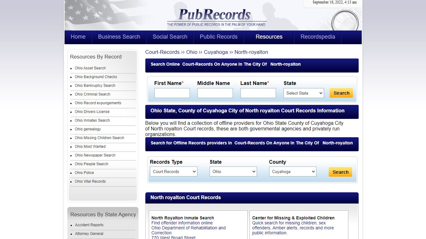 North royalton, Cuyahoga County, Ohio Court Records